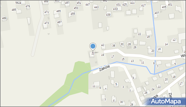 Kaszów, Wiosenna, 21, mapa Kaszów