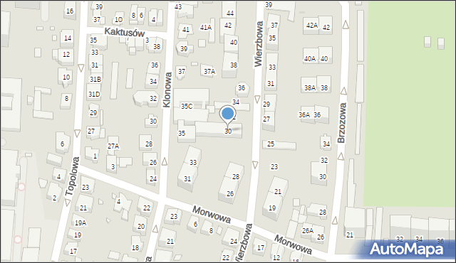 Katowice, Wierzbowa, 30, mapa Katowic