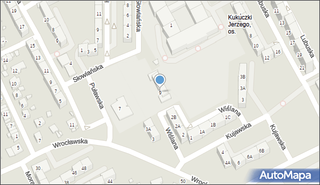 Katowice, Wiślana, 9, mapa Katowic