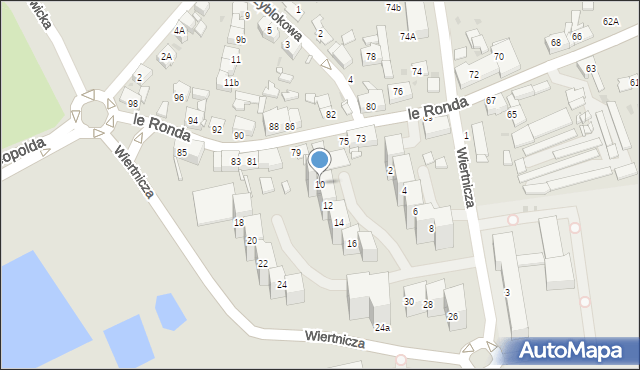 Katowice, Wiertnicza, 10, mapa Katowic