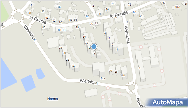 Katowice, Wiertnicza, 16, mapa Katowic