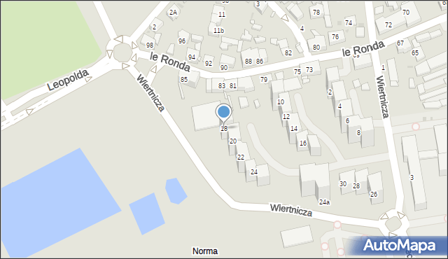 Katowice, Wiertnicza, 18, mapa Katowic