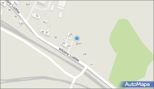 Katowice, Wiosny Ludów, 107, mapa Katowic