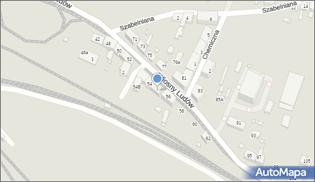 Katowice, Wiosny Ludów, 54A, mapa Katowic