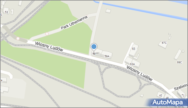 Katowice, Wiosny Ludów, 59, mapa Katowic