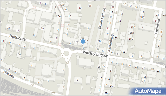 Katowice, Wiosny Ludów, 1, mapa Katowic