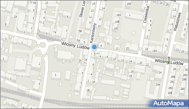 Katowice, Wiosny Ludów, 2, mapa Katowic