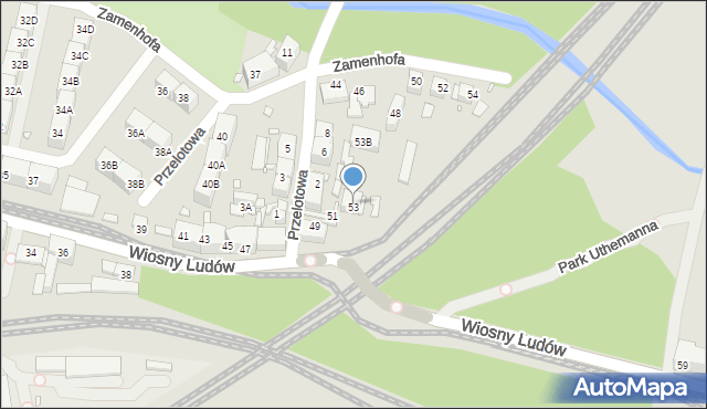 Katowice, Wiosny Ludów, 53, mapa Katowic