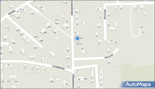 Katowice, Wilczewskiego Stanisława, ks. dr., 47, mapa Katowic