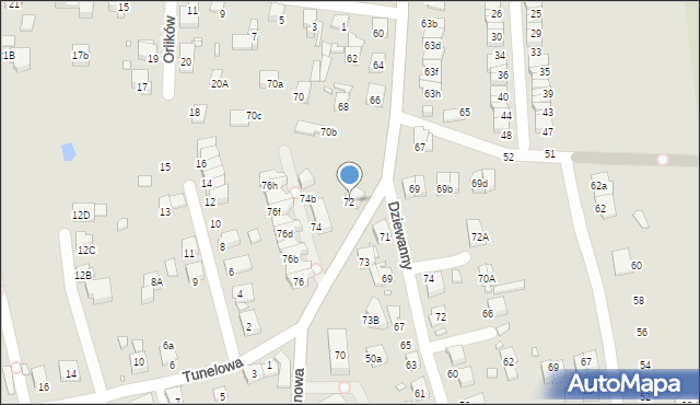 Katowice, Wilczewskiego Stanisława, ks. dr., 72, mapa Katowic