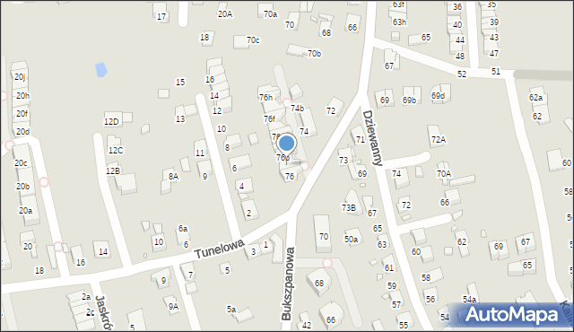 Katowice, Wilczewskiego Stanisława, ks. dr., 76a, mapa Katowic