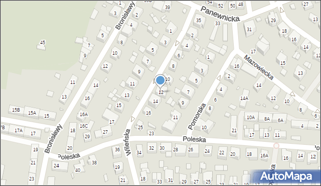 Katowice, Wileńska, 12, mapa Katowic