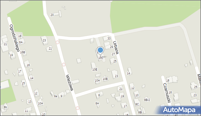Katowice, Wieżowa, 10C, mapa Katowic