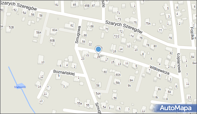 Katowice, Witkiewicza Stanisława Ignacego, 19, mapa Katowic