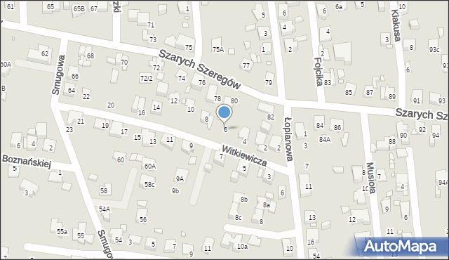 Katowice, Witkiewicza Stanisława Ignacego, 6, mapa Katowic