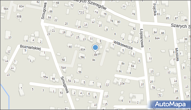 Katowice, Witkiewicza Stanisława Ignacego, 9A, mapa Katowic