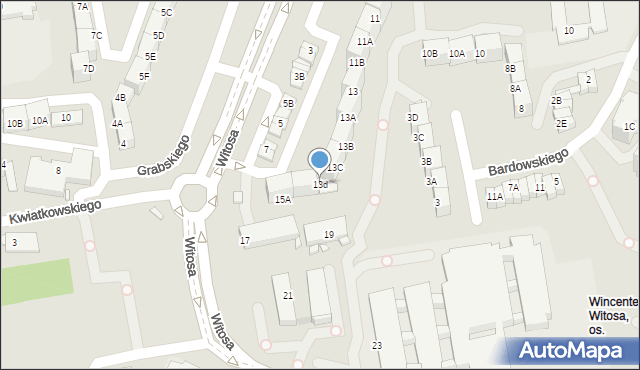 Katowice, Witosa Wincentego, 13d, mapa Katowic
