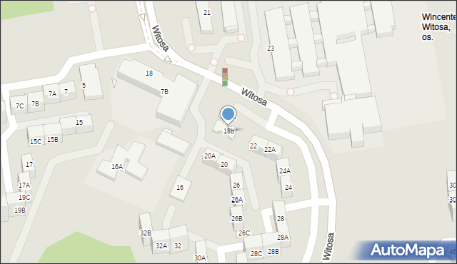 Katowice, Witosa Wincentego, 18b, mapa Katowic