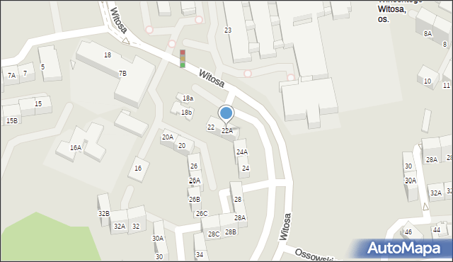 Katowice, Witosa Wincentego, 22A, mapa Katowic