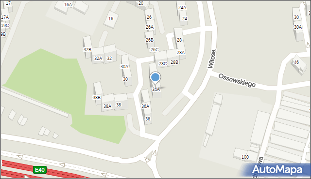 Katowice, Witosa Wincentego, 34A, mapa Katowic