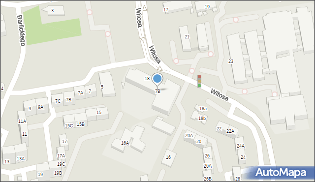 Katowice, Witosa Wincentego, 7B, mapa Katowic