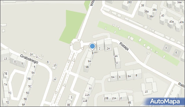 Katowice, Witosa Wincentego, 9, mapa Katowic