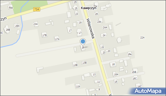 Kawęczyn, Wilanowska, 15, mapa Kawęczyn