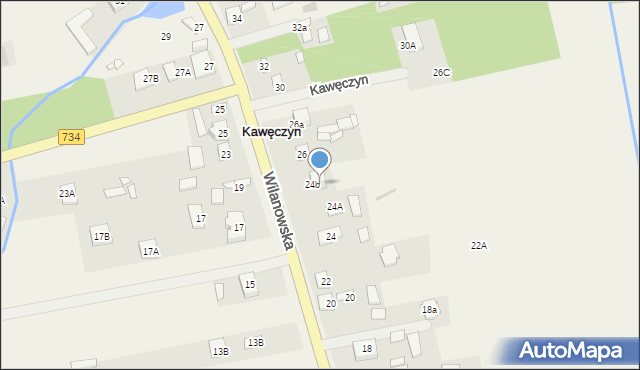 Kawęczyn, Wilanowska, 24B, mapa Kawęczyn