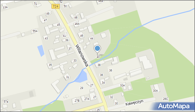 Kawęczyn, Wilanowska, 40, mapa Kawęczyn