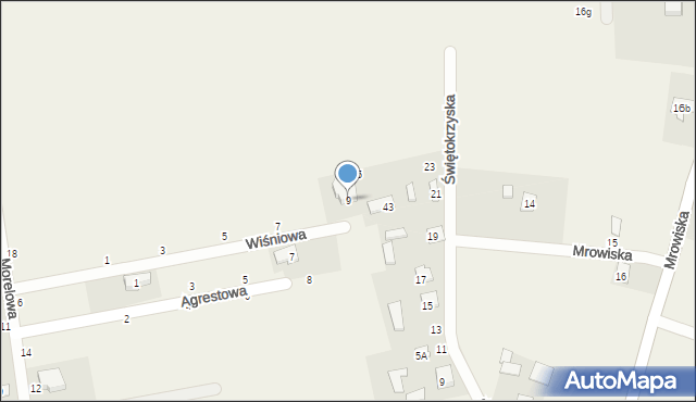 Kazimierów, Wiśniowa, 9, mapa Kazimierów