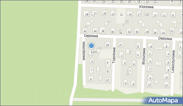 Kazimierz Biskupi, Wierzbowa, 3, mapa Kazimierz Biskupi