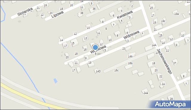 Kazimierza Wielka, Wiśniowa, 7, mapa Kazimierza Wielka