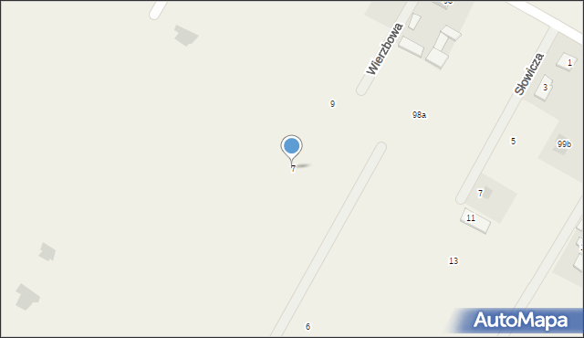 Kazimierzówka, Wierzbowa, 7, mapa Kazimierzówka