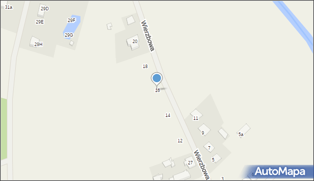 Kębłowo, Wierzbowa, 16, mapa Kębłowo