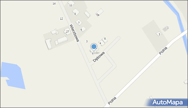 Kębłowo, Wierzbowa, 1b, mapa Kębłowo