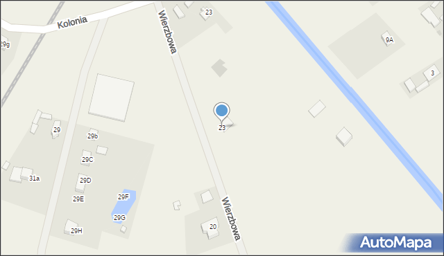 Kębłowo, Wierzbowa, 23, mapa Kębłowo