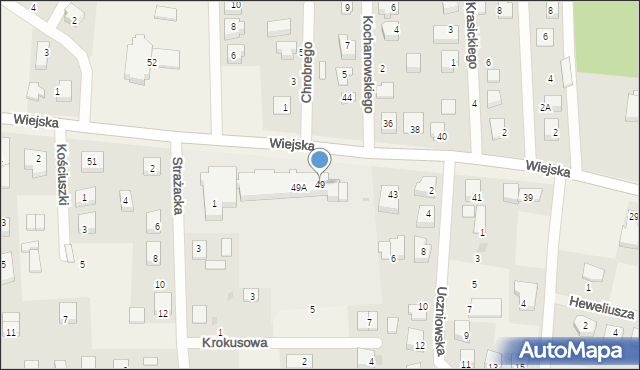 Kębłowo, Wiejska, 49, mapa Kębłowo