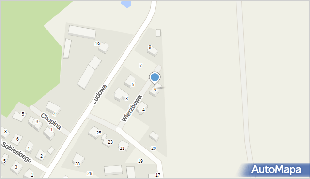 Kębłowo, Wierzbowa, 6, mapa Kębłowo