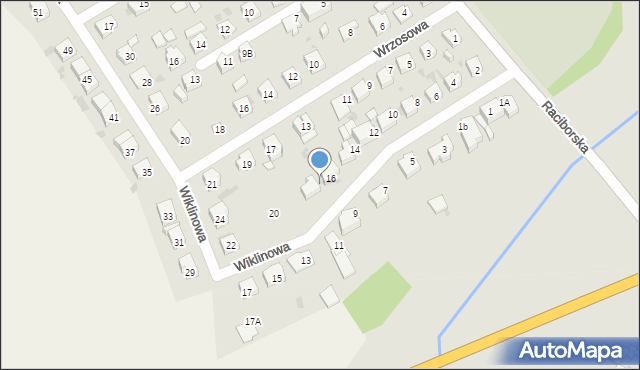 Kędzierzyn-Koźle, Wiklinowa, 18, mapa Kędzierzyna-Koźle