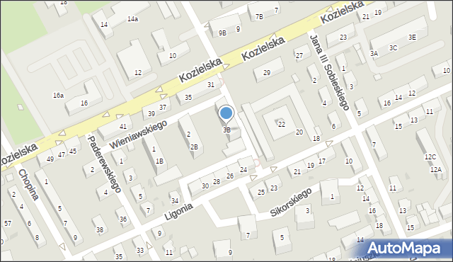 Kędzierzyn-Koźle, Wieniawskiego Henryka, 3B, mapa Kędzierzyna-Koźle