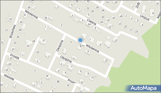 Kędzierzyn-Koźle, Wiosenna, 6, mapa Kędzierzyna-Koźle