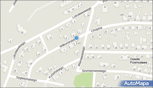 Kępno, Wiłkomirskiego Kazimierza, 3, mapa Kępno