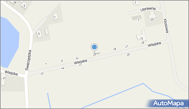 Kicin, Wiejska, 13, mapa Kicin