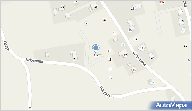 Kiczyce, Wiosenna, 11a, mapa Kiczyce