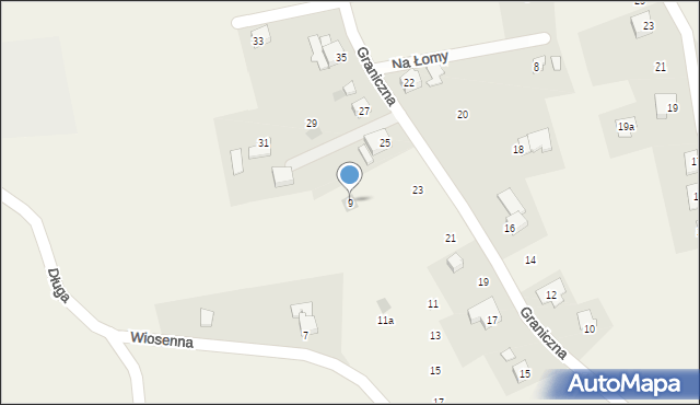 Kiczyce, Wiosenna, 9, mapa Kiczyce