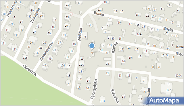 Kielce, Wiślicka, 9, mapa Kielc