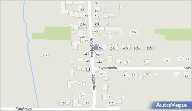 Kielce, Wikaryjska, 109, mapa Kielc