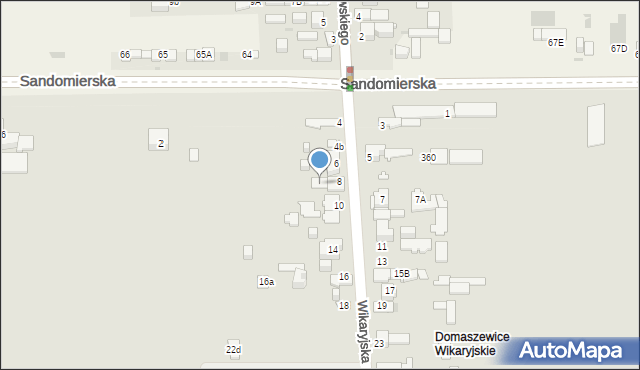 Kielce, Wikaryjska, 8a, mapa Kielc