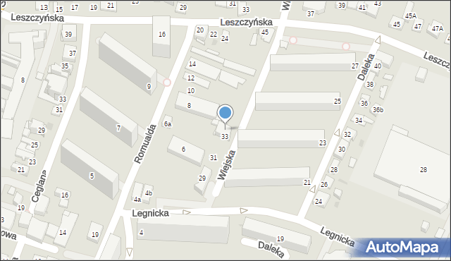 Kielce, Wiejska, 33/35, mapa Kielc