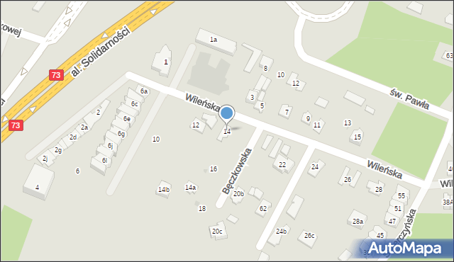 Kielce, Wileńska, 14, mapa Kielc